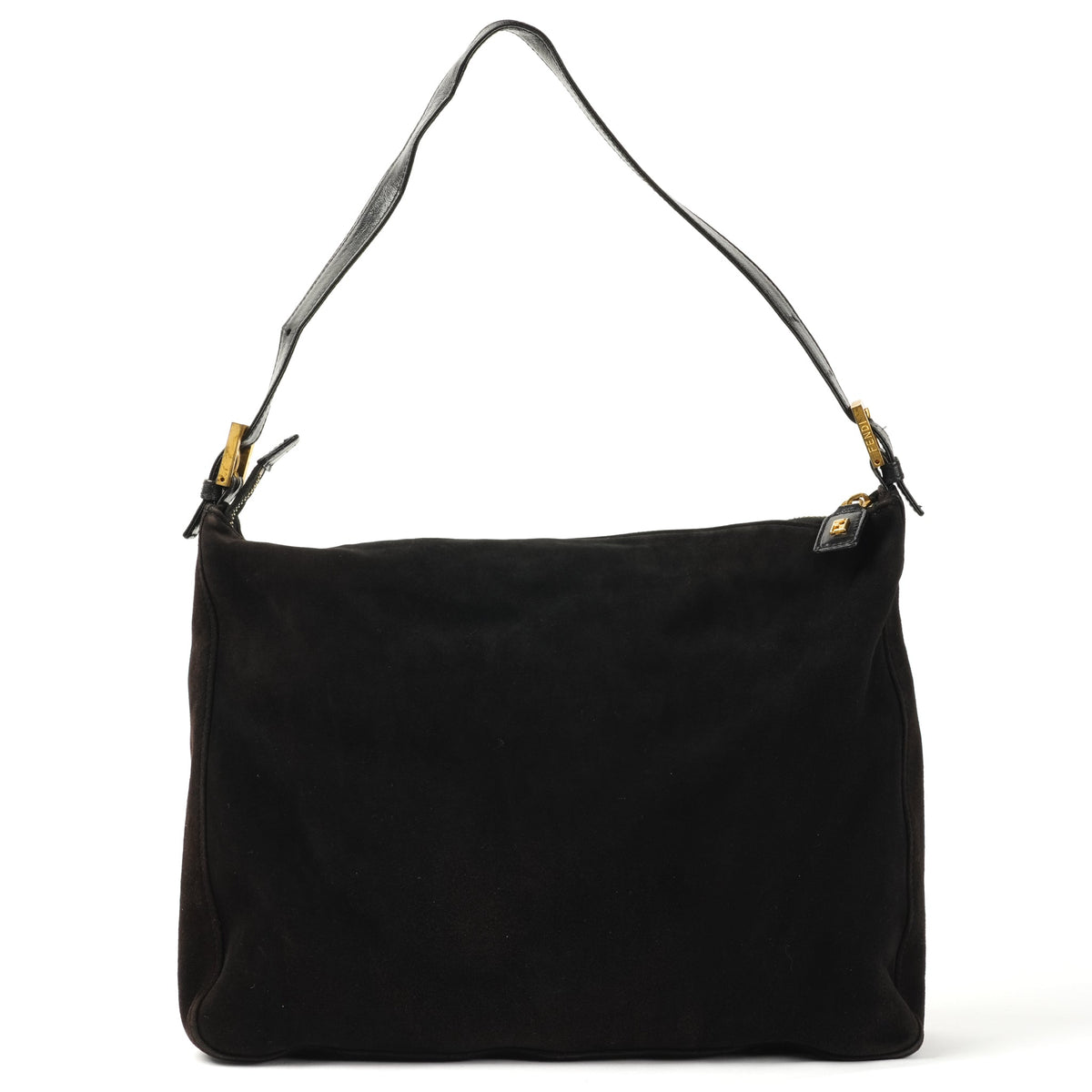 Fendi Mamma Baguette Black Suede Shoulder Bag - St. Luxe