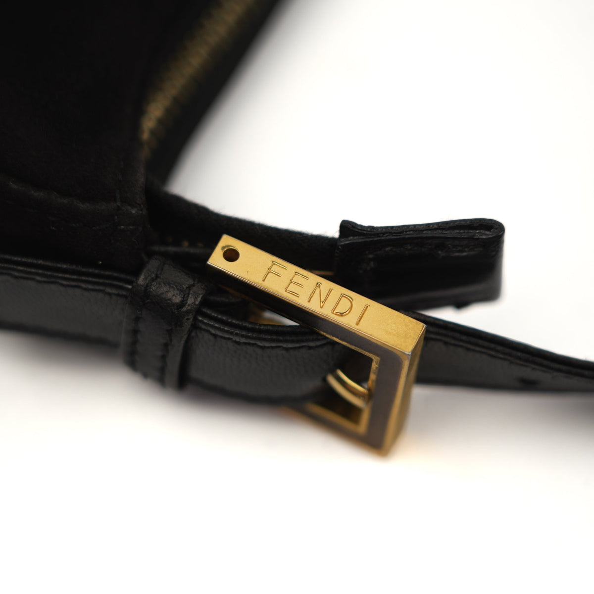 Fendi Mamma Baguette Black Suede Shoulder Bag - St. Luxe