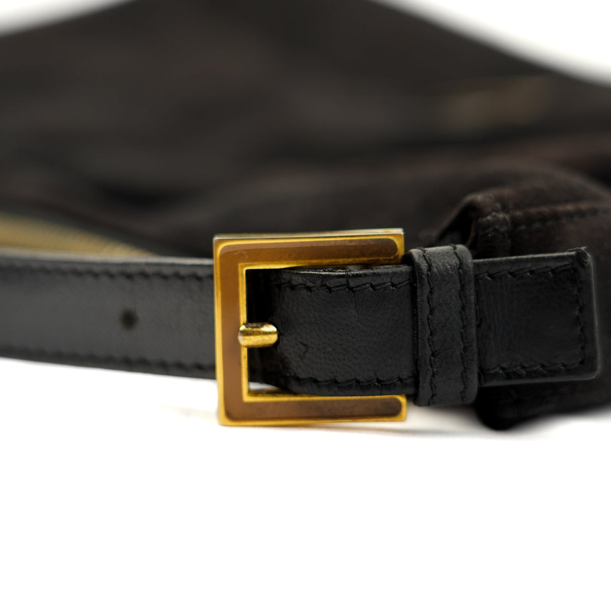 Fendi Mamma Baguette Black Suede Shoulder Bag - St. Luxe