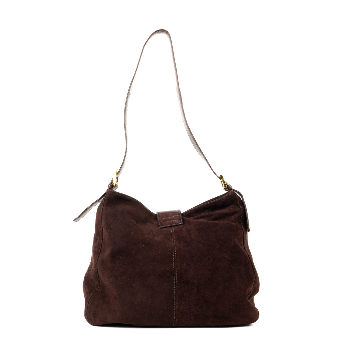 Fendi Mamma Baguette Dark Brown Suede - St. Luxe