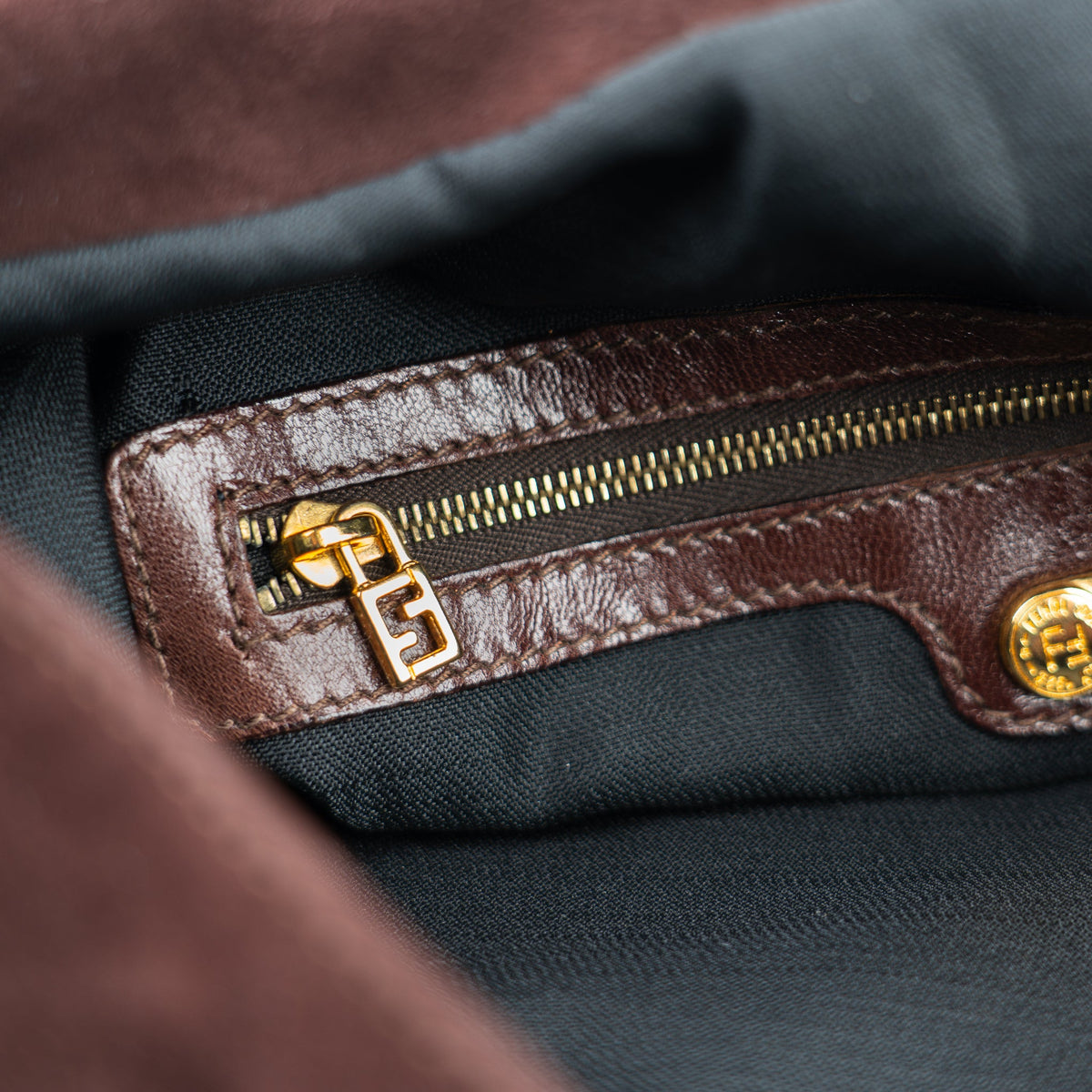 Fendi Mamma Baguette Dark Brown Suede - St. Luxe