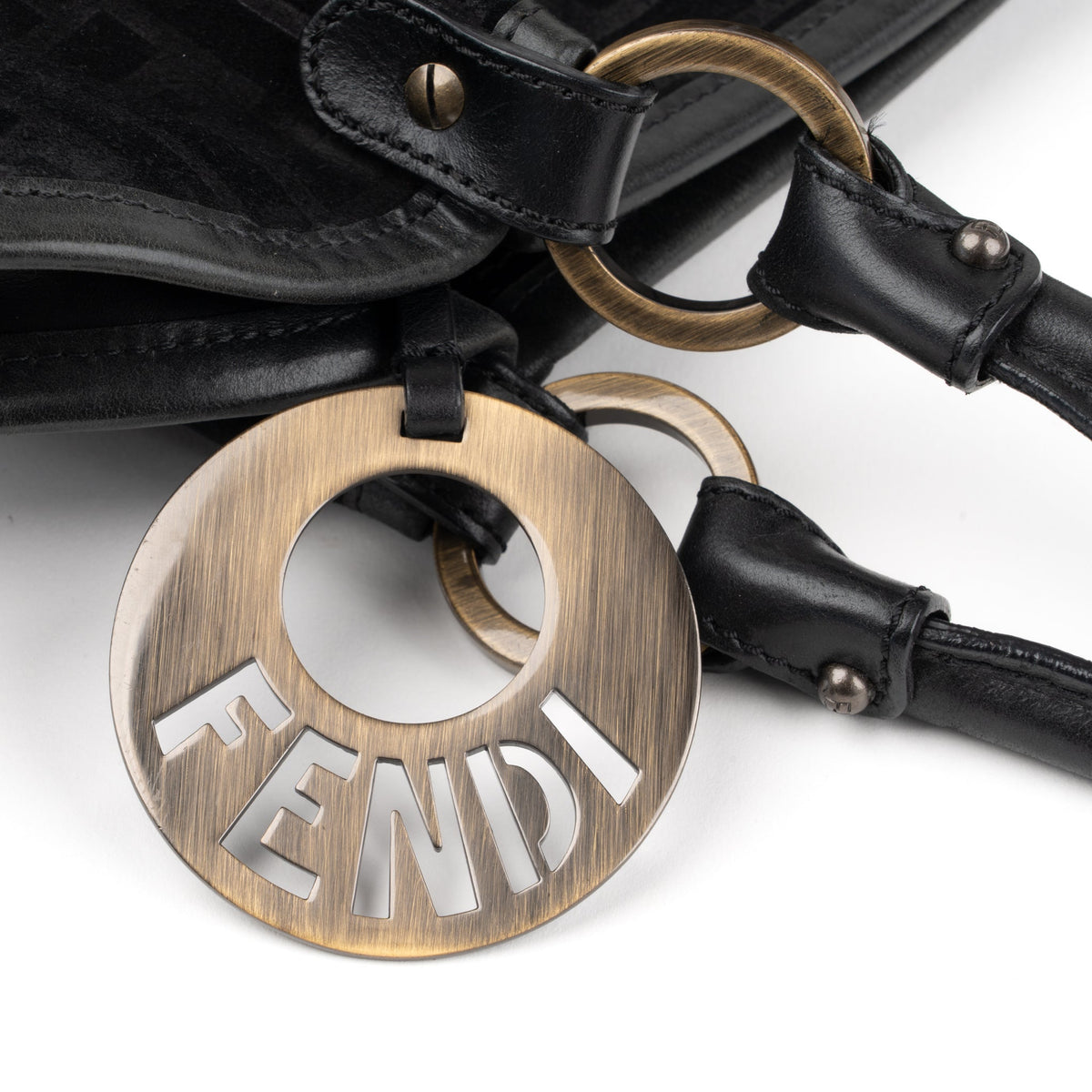 Fendi Zucca Chef Tote Bag in Black Suede - St. Luxe