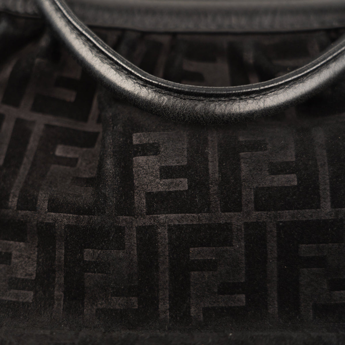 Fendi Zucca Chef Tote Bag in Black Suede - St. Luxe