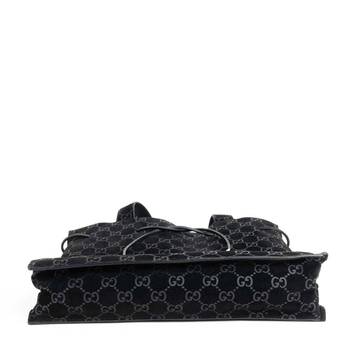Gucci 97 suede GG Monogram Drawstring Tote Bag - St. Luxe