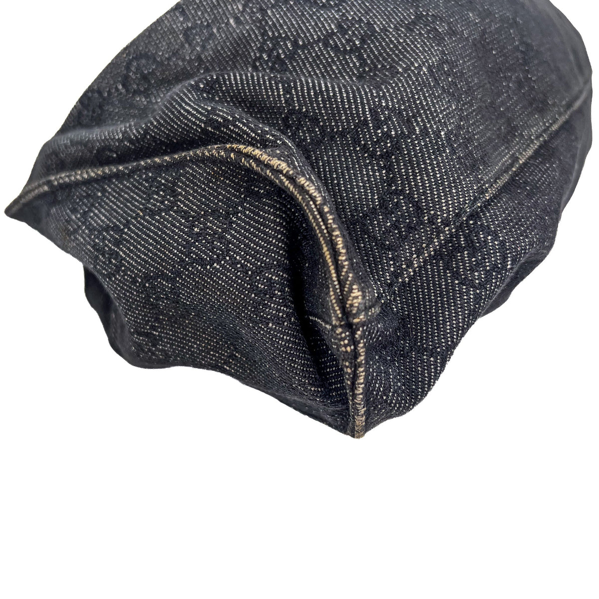 Gucci Black GG Denim Hobo Bag - Saint Luxe