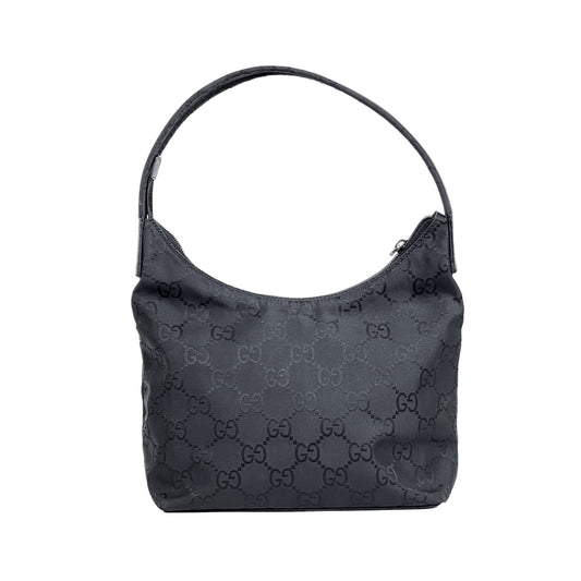 Gucci Black GG Nylon Shoulder Bag - Saint Luxe
