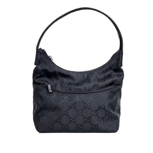 Gucci Black GG Nylon Shoulder Bag - Saint Luxe