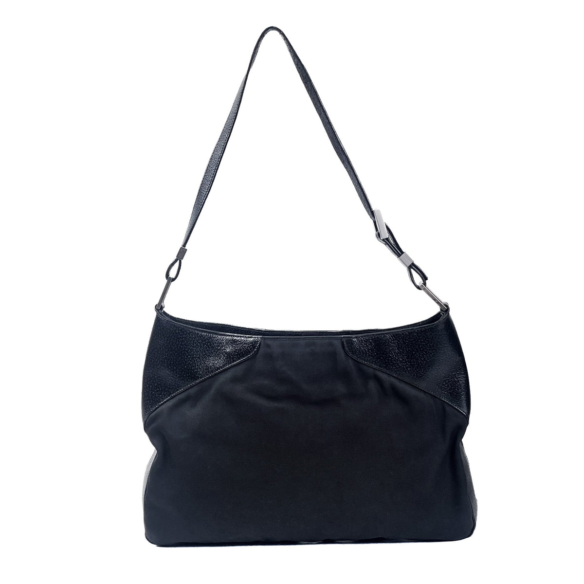 Gucci Black Hobo Nylon & Leather Shoulder Bag - Saint Luxe