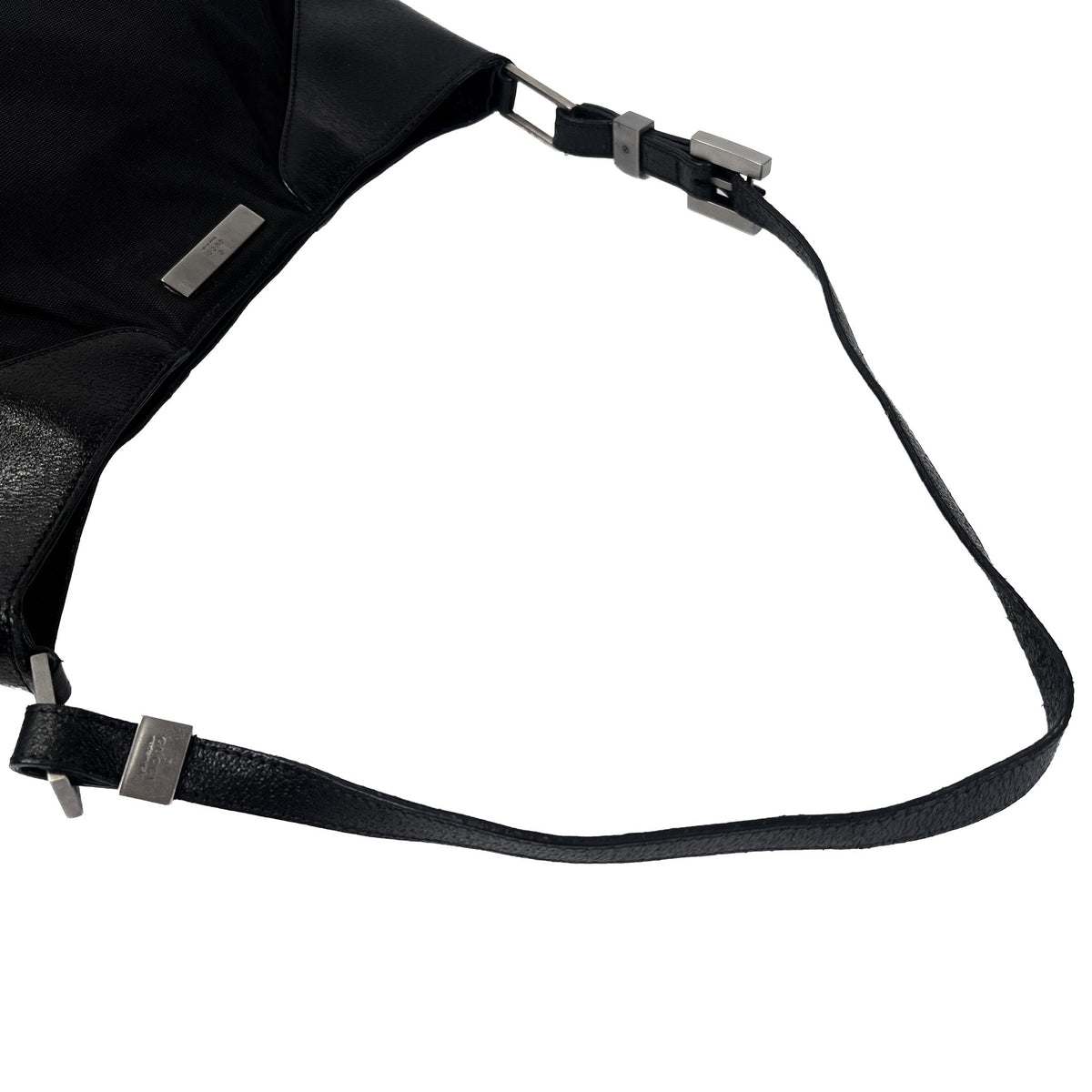 Gucci Black Hobo Nylon & Leather Shoulder Bag - Saint Luxe