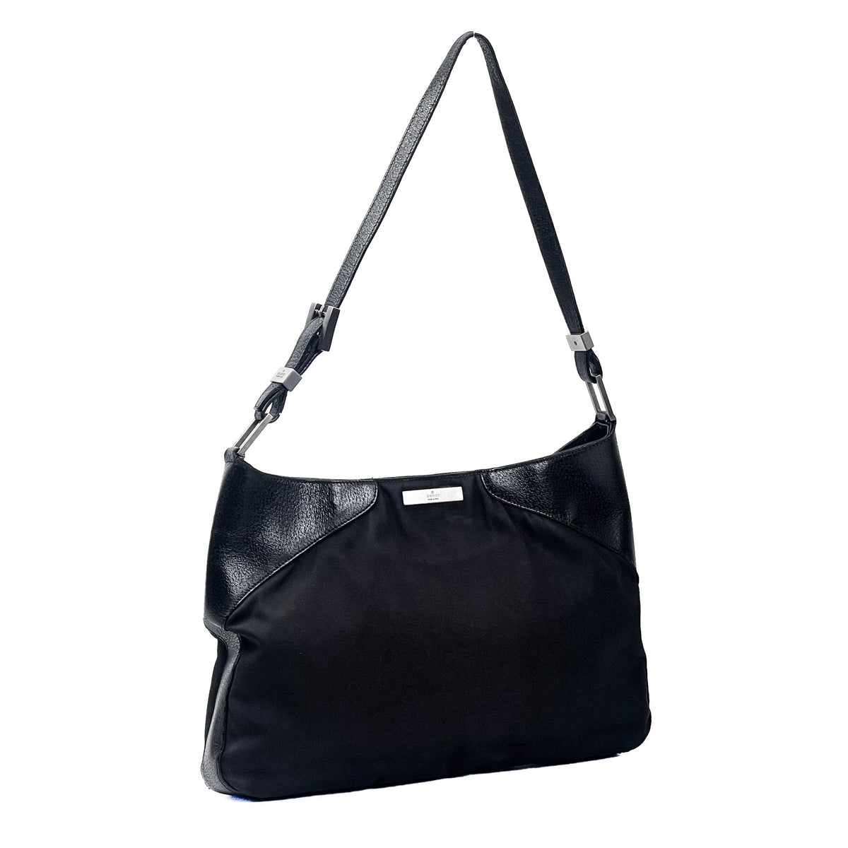 Gucci Black Hobo Nylon & Leather Shoulder Bag - Saint Luxe
