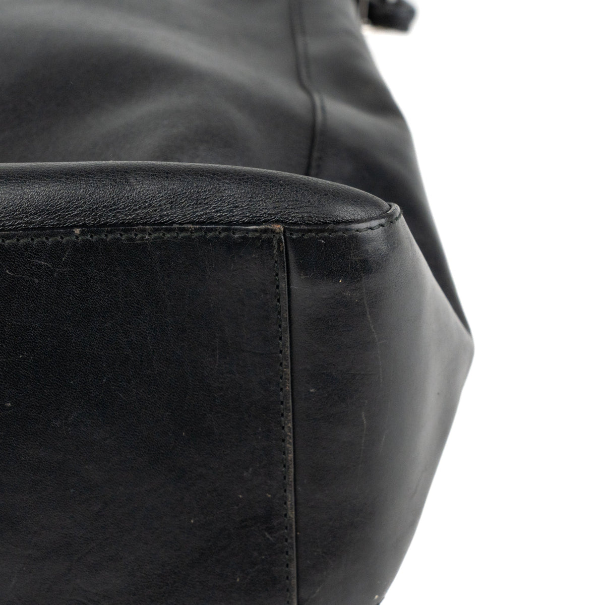 Gucci Black Leather Punch Tote Bag - St. Luxe