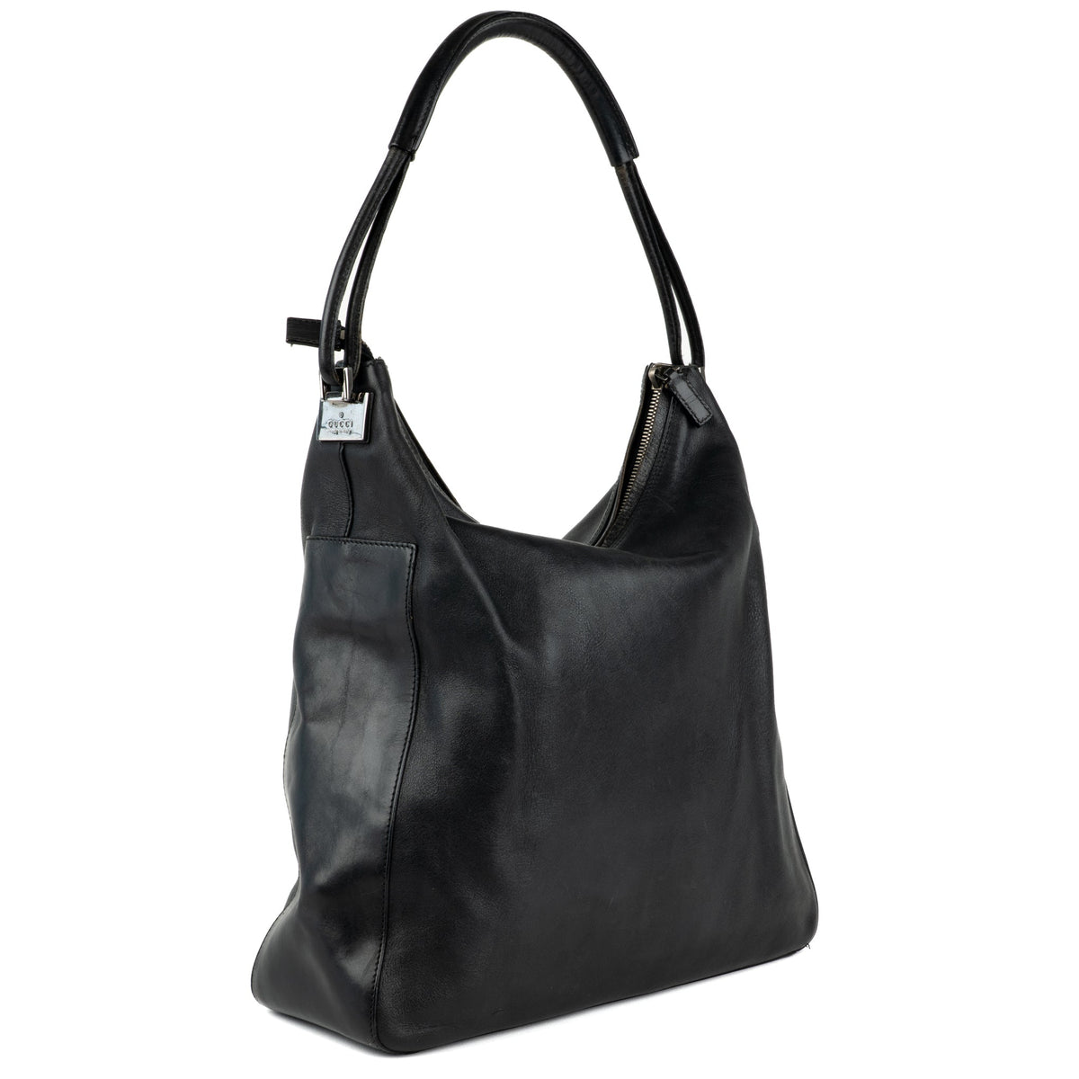 Gucci Black Leather Punch Tote Bag - St. Luxe