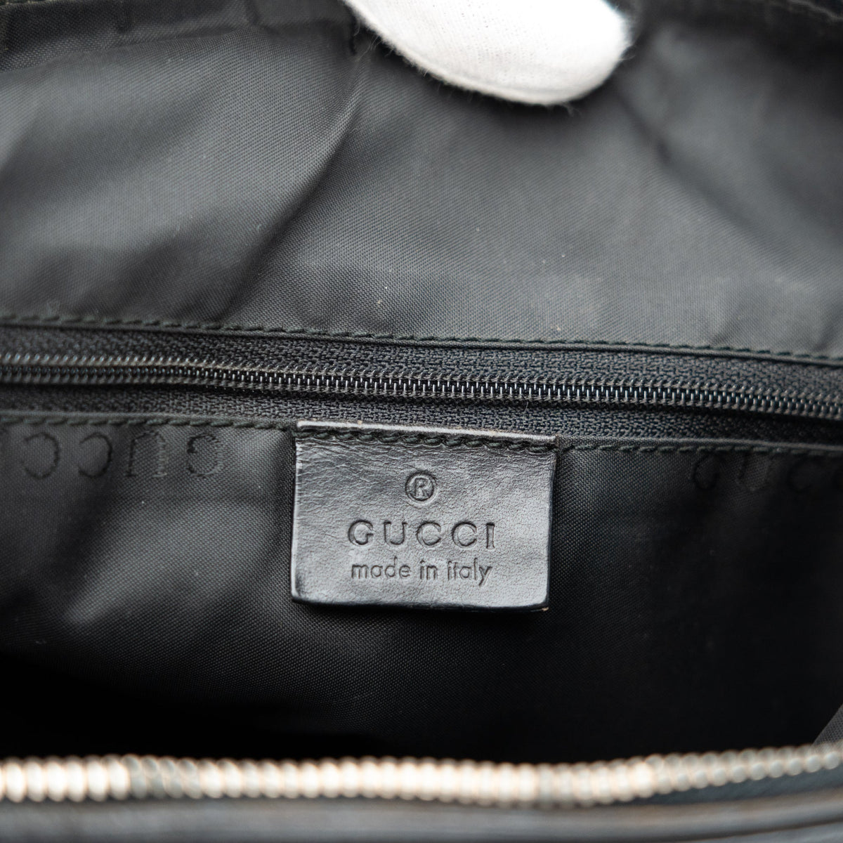 Gucci Black Leather Punch Tote Bag - St. Luxe