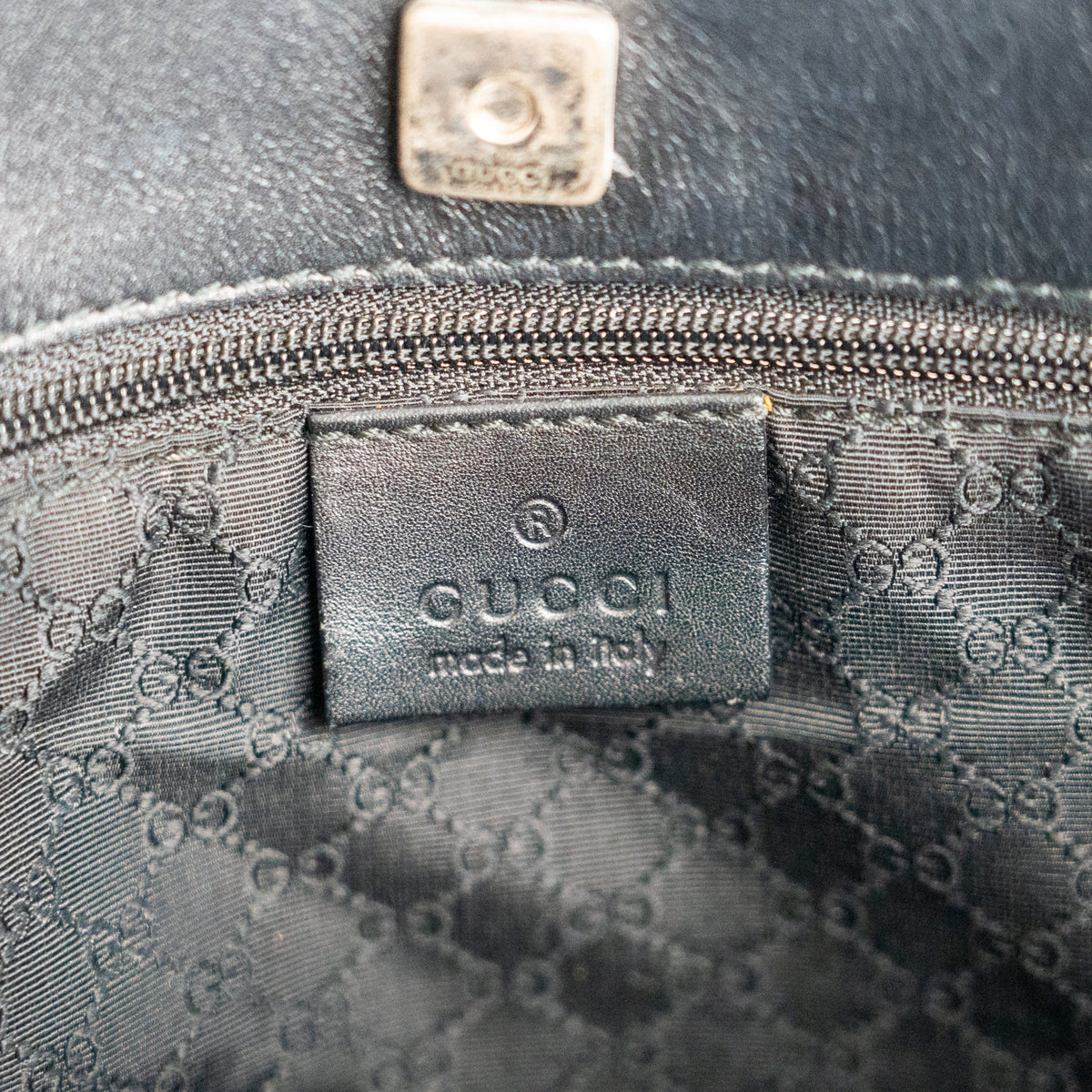 Gucci Black Leather Web Shoulder Tote Bag - St. Luxe