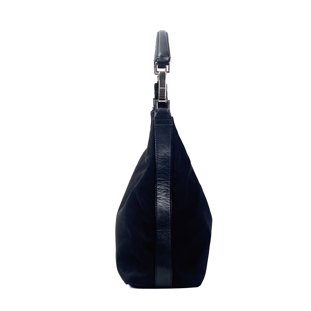 Gucci Black Nylon & Leather Hobo Shoulder Bag - Saint Luxe