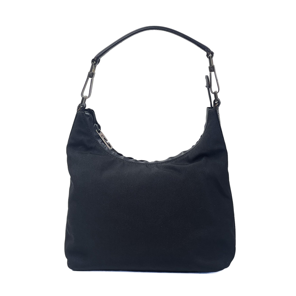 Gucci Black Nylon & Leather Hobo Shoulder Bag - Saint Luxe