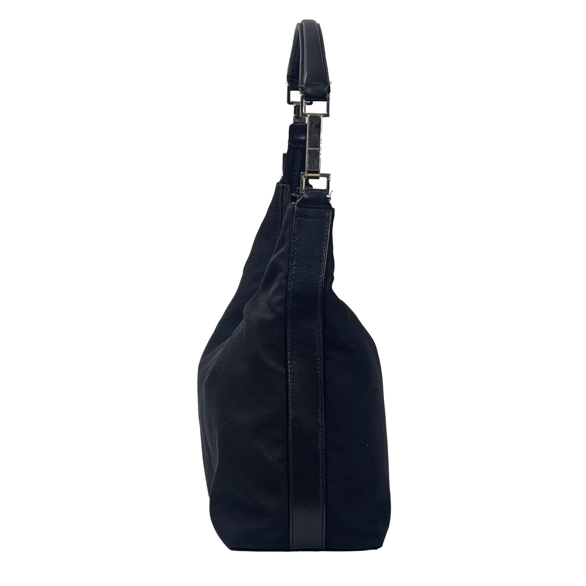 Gucci Black Nylon & Leather Hobo Shoulder Bag - Saint Luxe