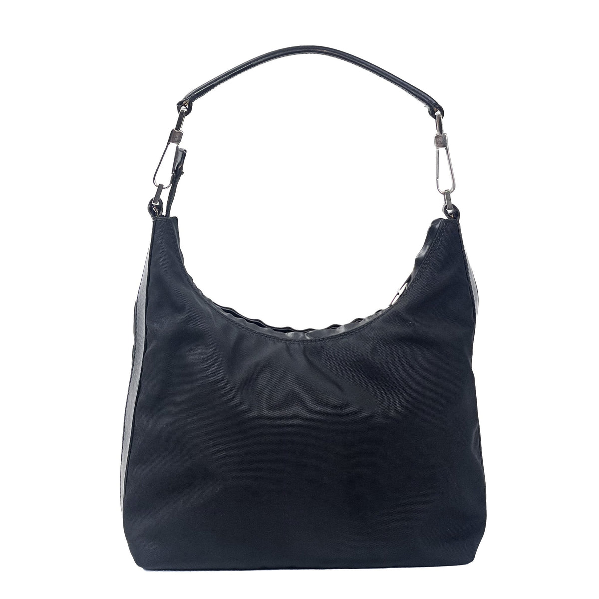 Gucci Black Nylon & Leather Hobo Shoulder Bag - Saint Luxe
