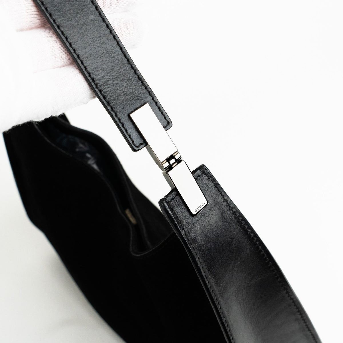 Gucci Black Suede Shoulder Bag - St. Luxe