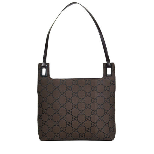 Gucci Brown GG Monogram Shoulder Bag - Saint Luxe