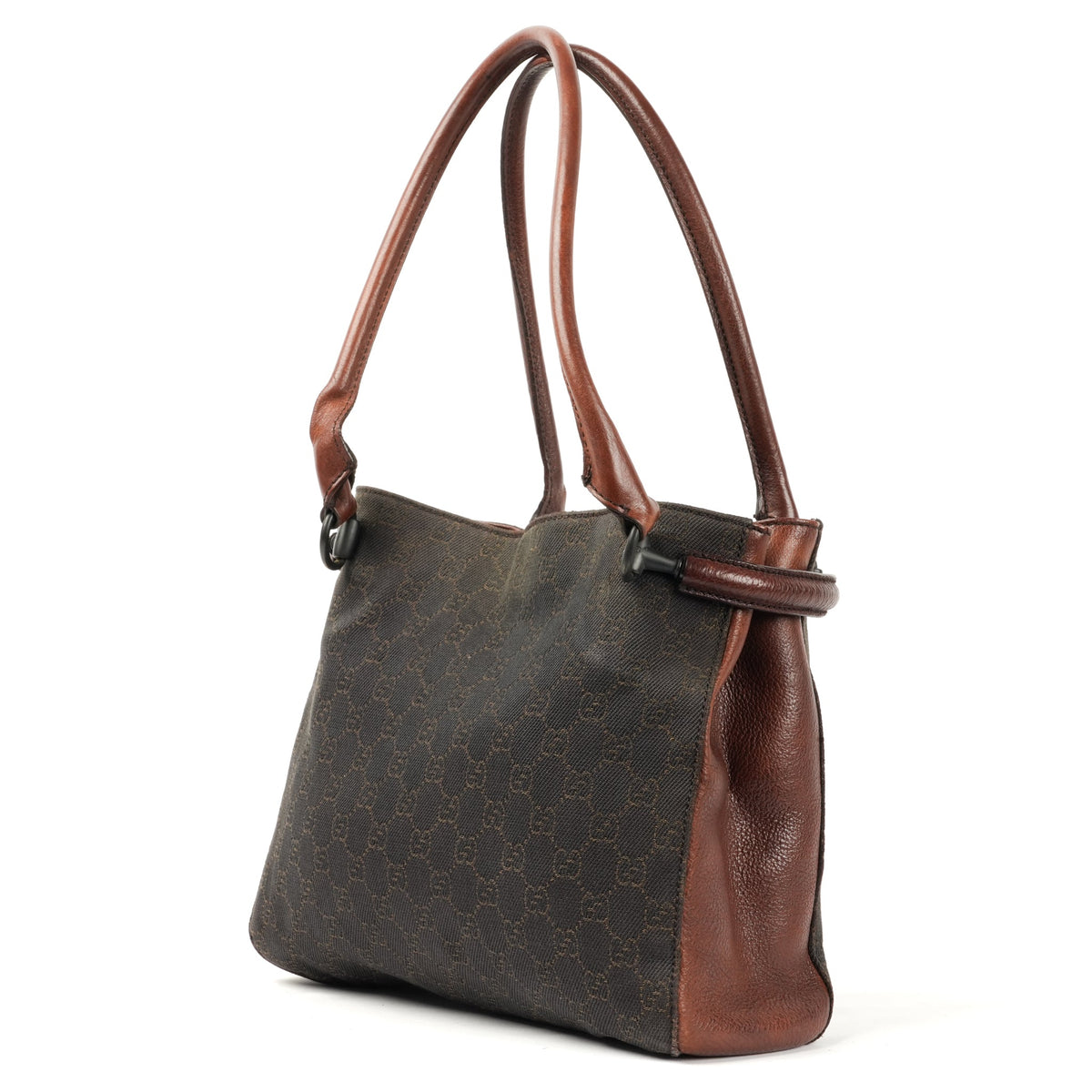 Gucci GG Canvas Horsebit Shoulder Bag - Brown - St. Luxe
