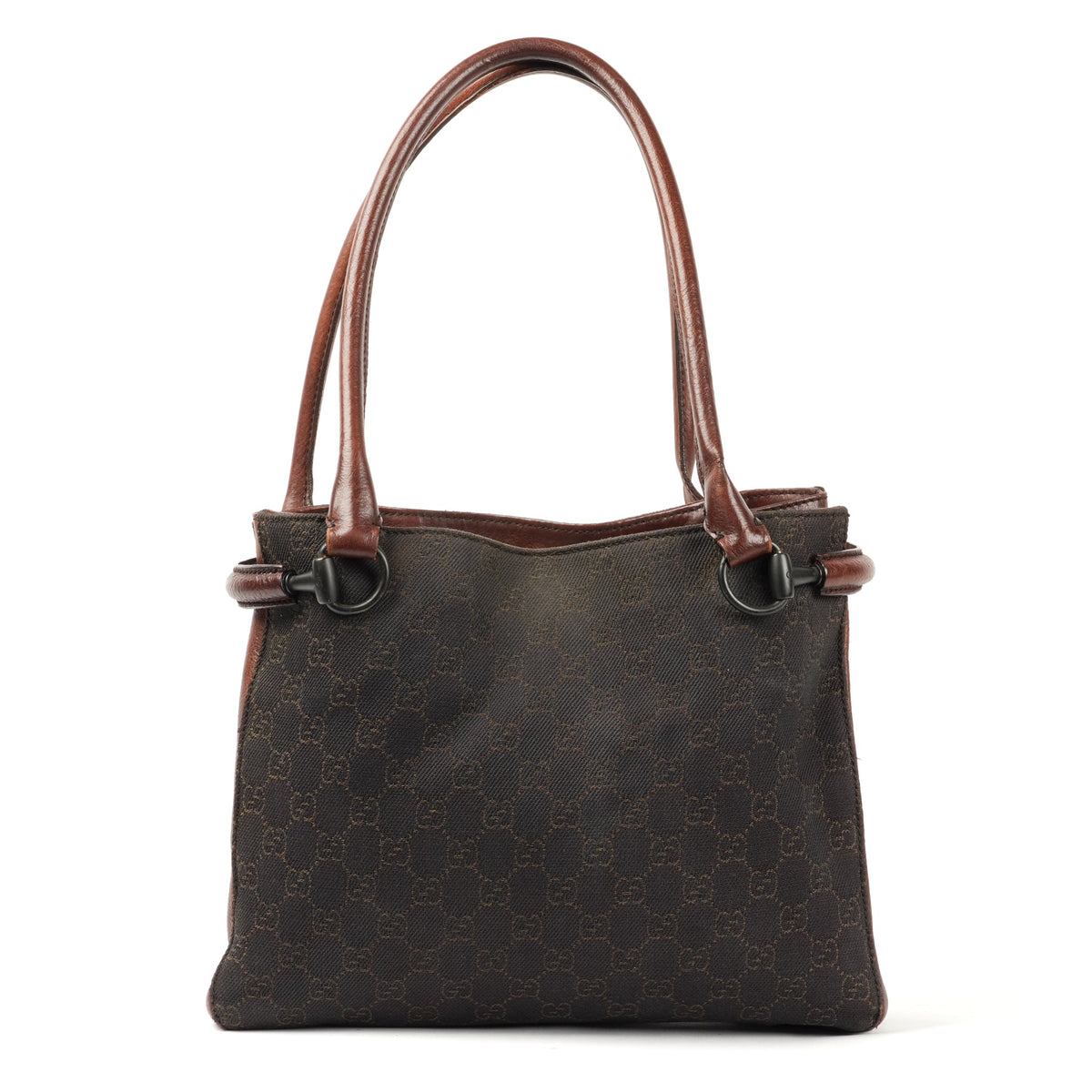 Gucci GG Canvas Horsebit Shoulder Bag - Brown - St. Luxe