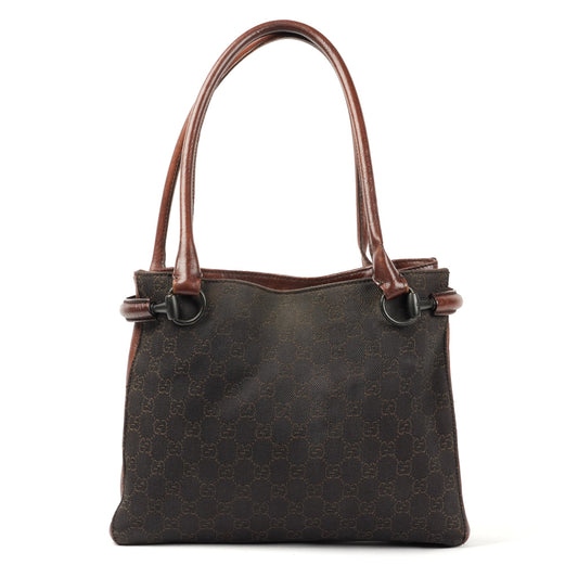 Gucci GG Canvas Horsebit Shoulder Bag - Brown - St. Luxe
