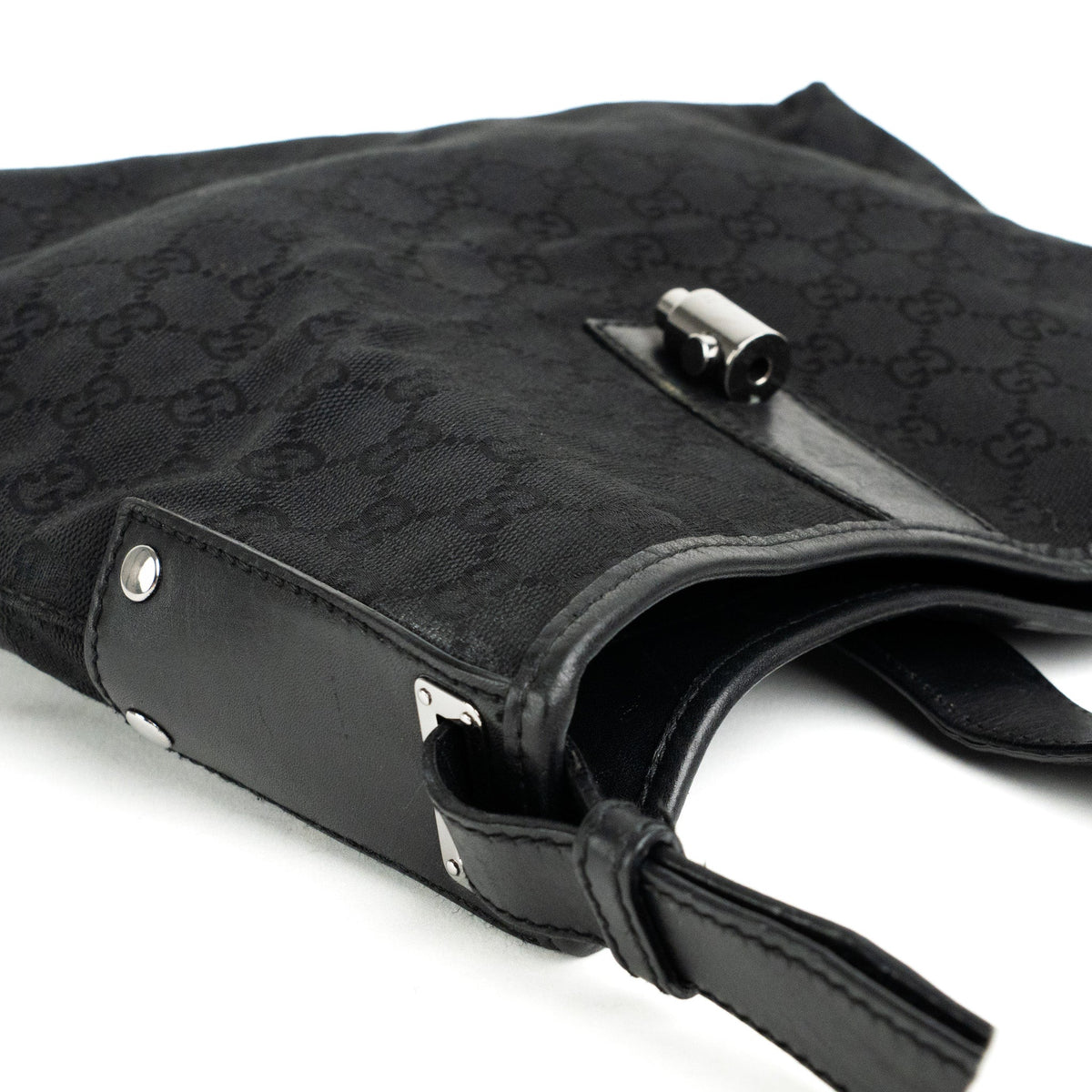 Gucci GG Canvas Pistol Lock Shoulder Bag - St. Luxe