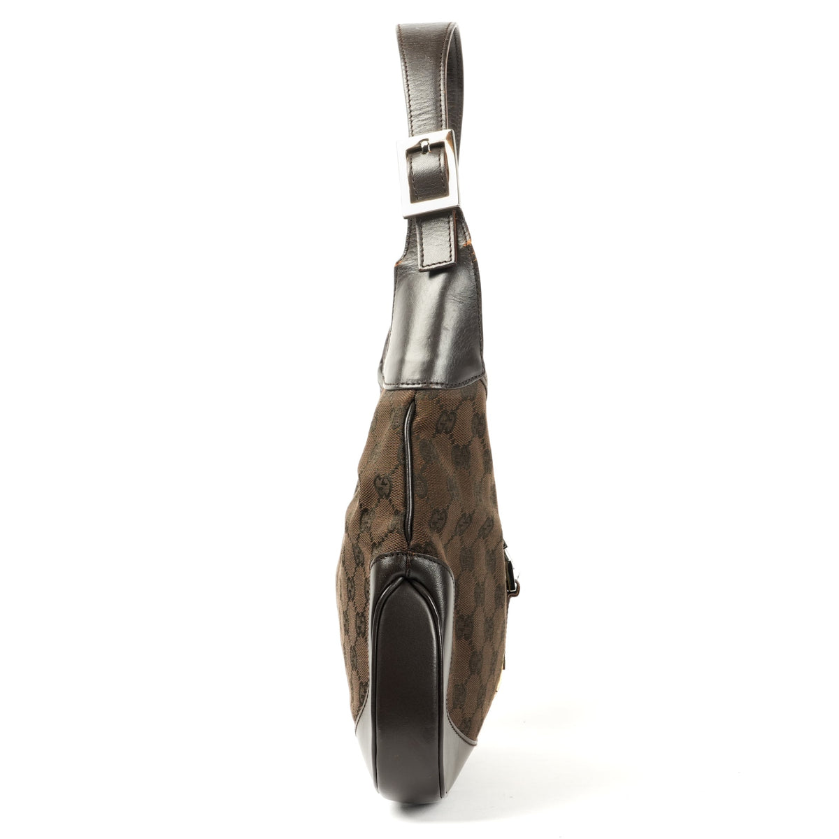 Gucci Jackie Brown GG Canvas Shoulder Bag - Silver Hardware - St. Luxe
