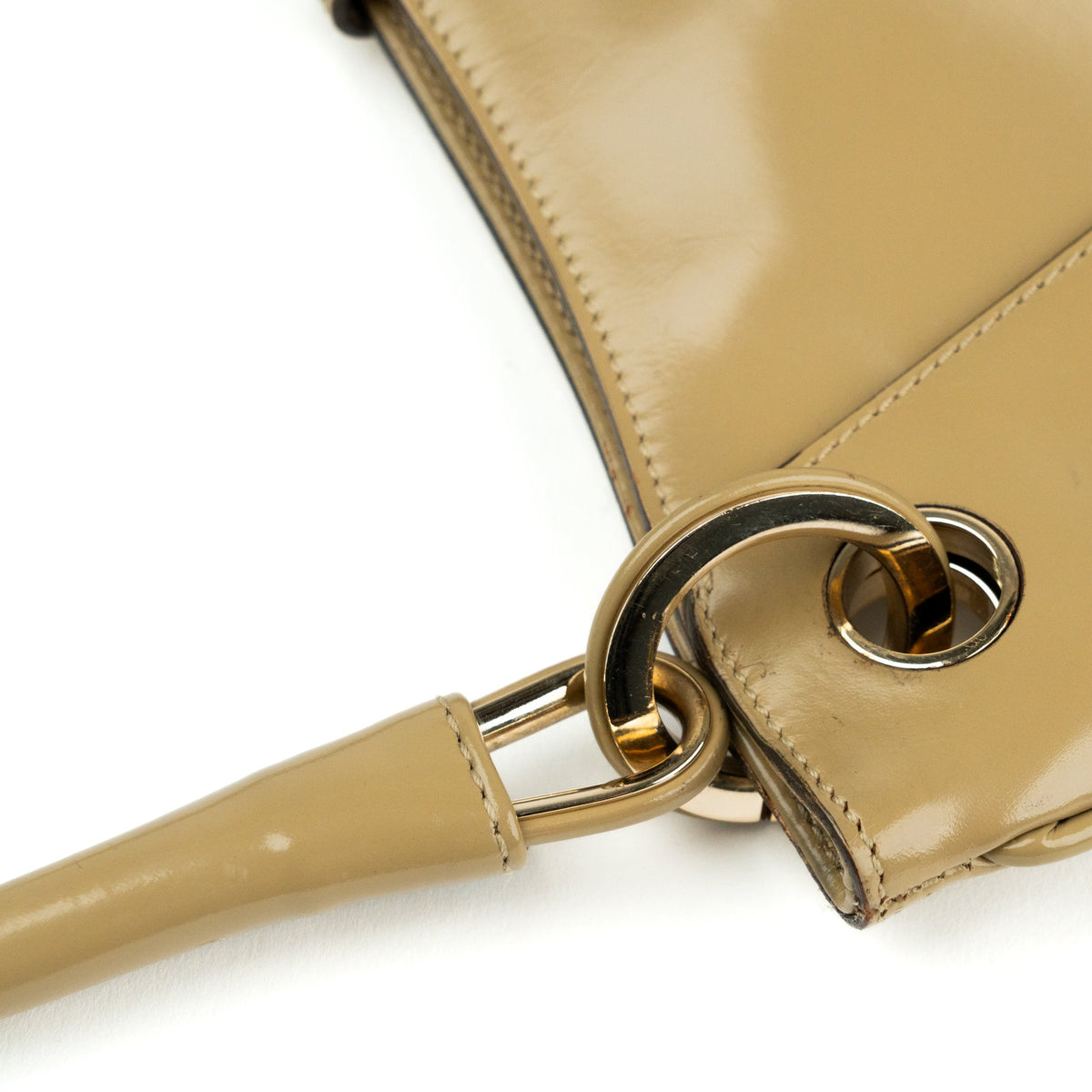 Gucci Jackie Shoulder Bag in Beige Gloss Leather - St. Luxe