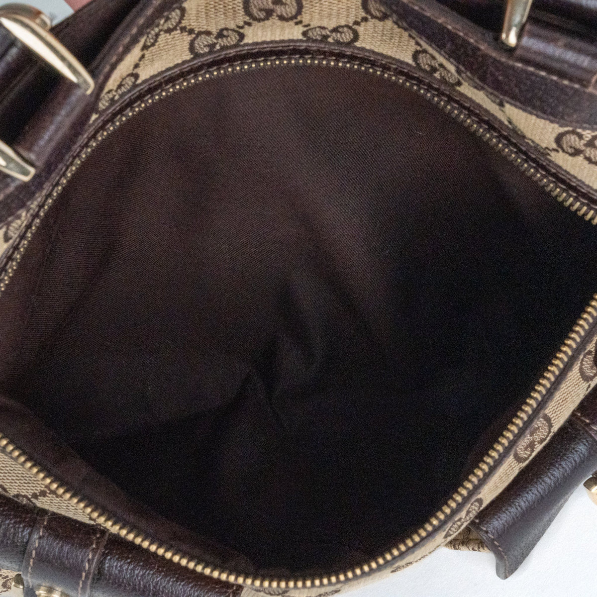 Gucci Monogram Abbey D Ring Tote Brown - St. Luxe