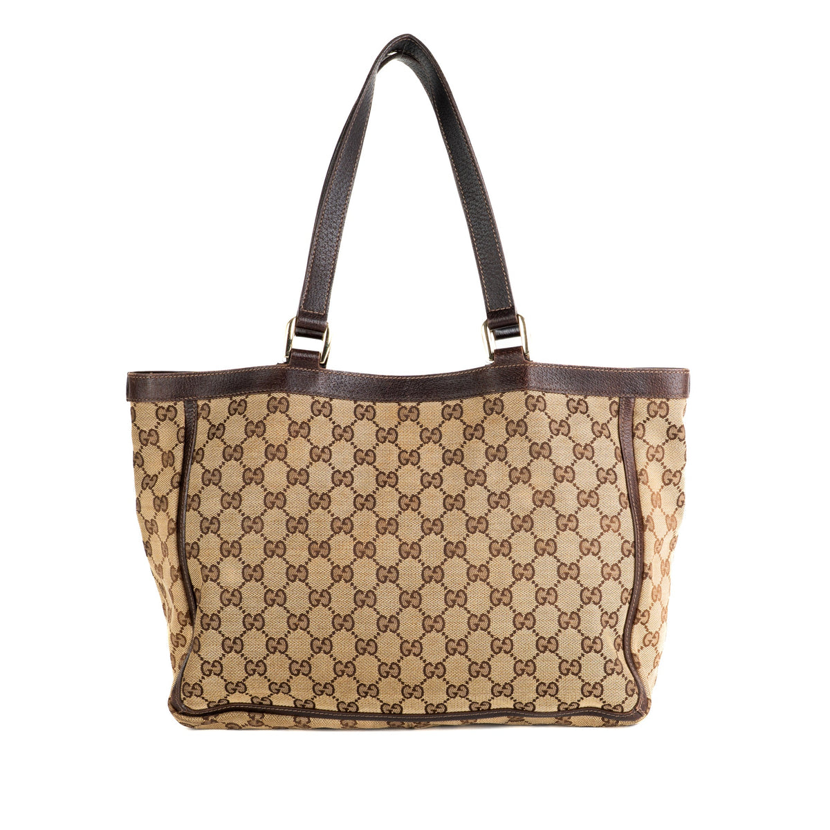 Gucci Monogram Abbey D Ring Tote Brown - St. Luxe