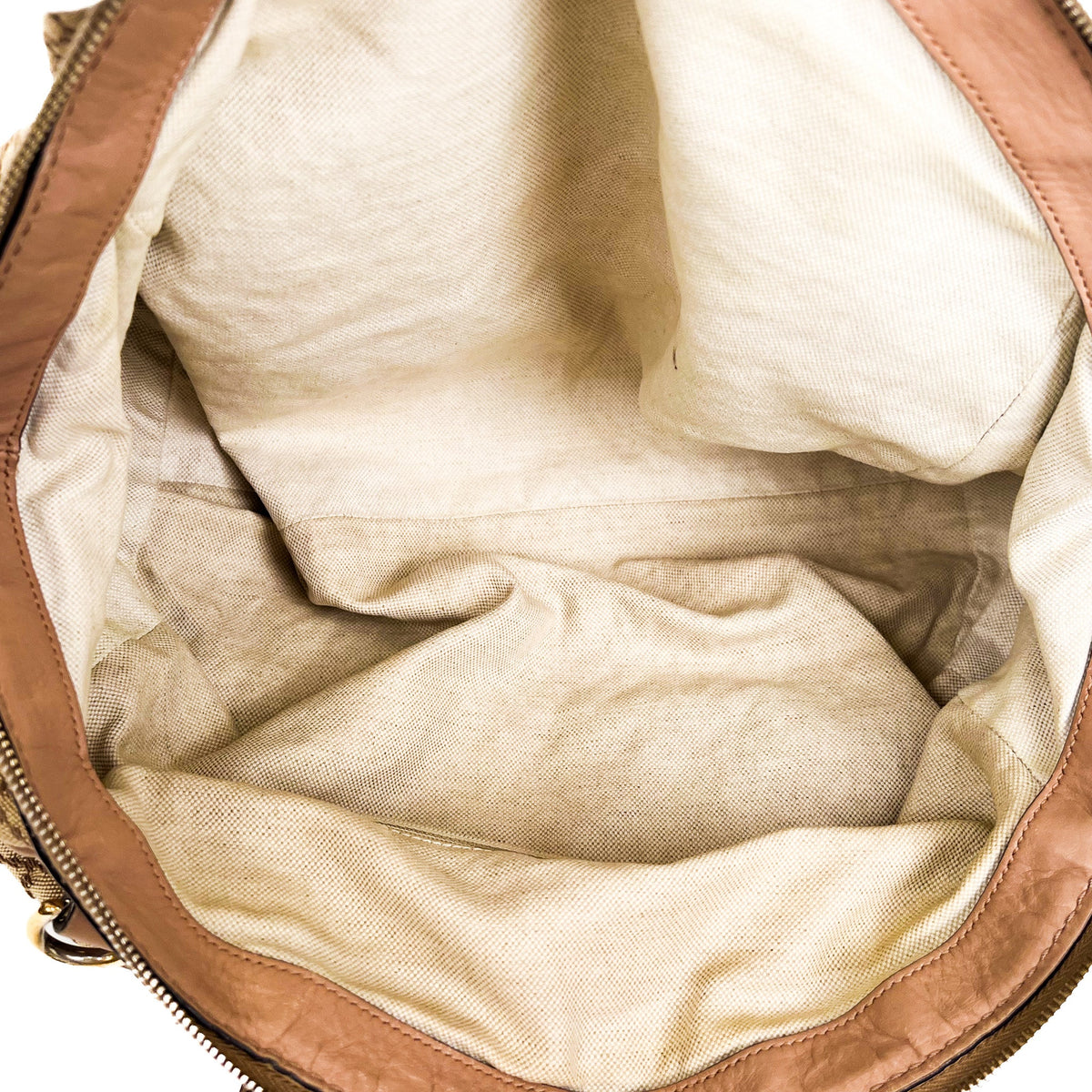 Gucci Sukey Beige & Rose Diamante Canvas Bag - Saint Luxe