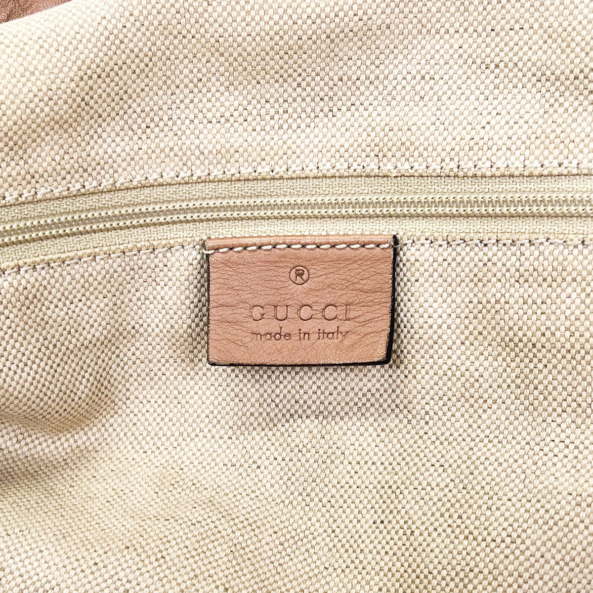 Gucci Sukey Beige & Rose Diamante Canvas Bag - Saint Luxe