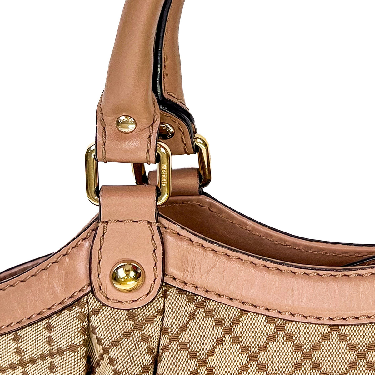 Gucci Sukey Medium Beige Diamante Canvas Tote Bag - Saint Luxe