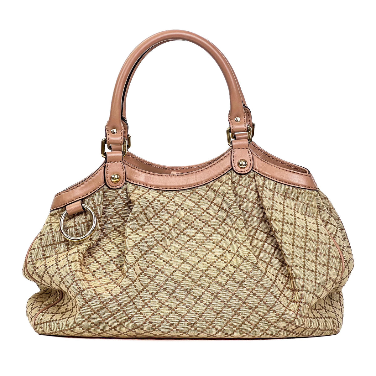 Gucci Sukey Medium Beige Diamante Canvas Tote Bag - Saint Luxe