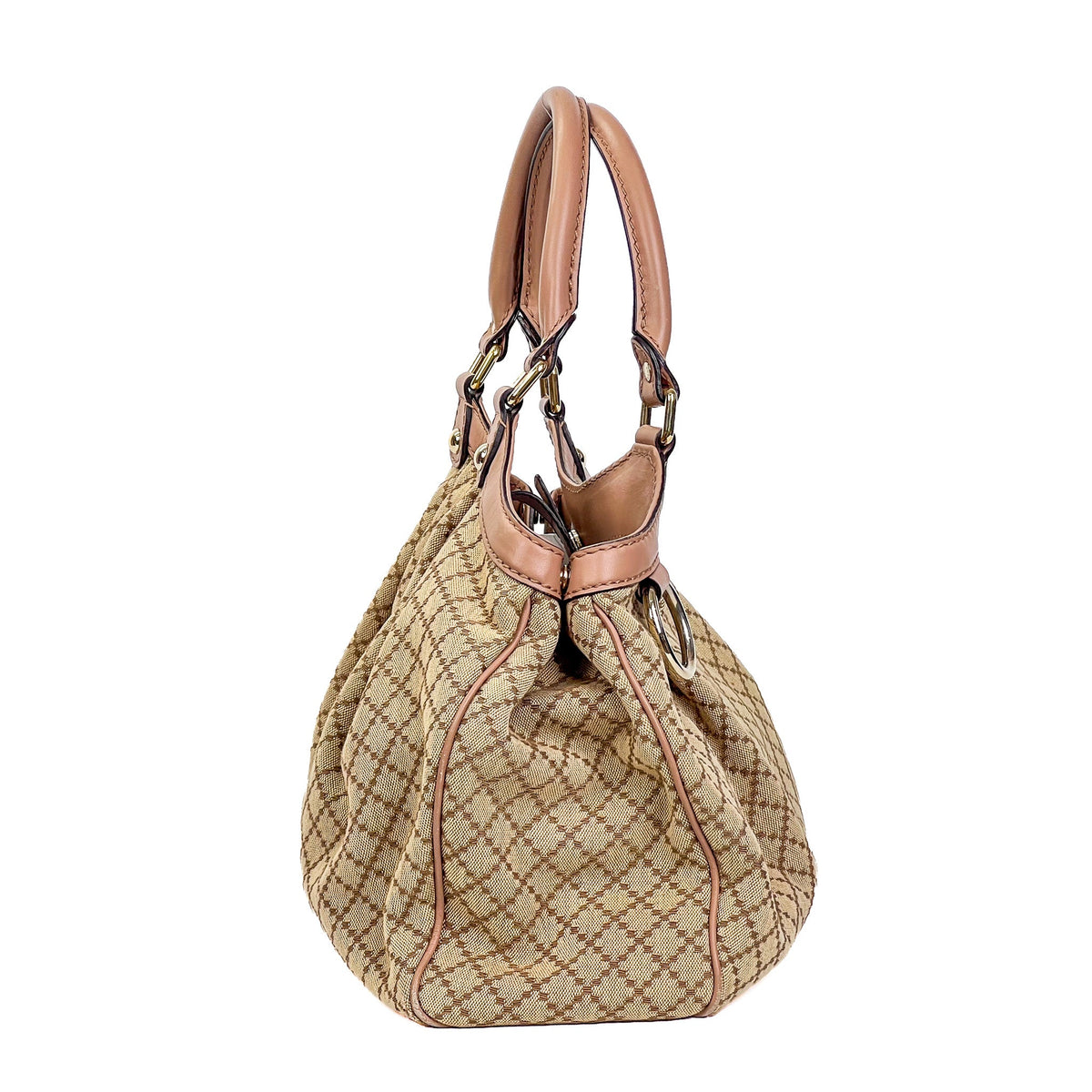 Gucci Sukey Medium Beige Diamante Canvas Tote Bag - Saint Luxe