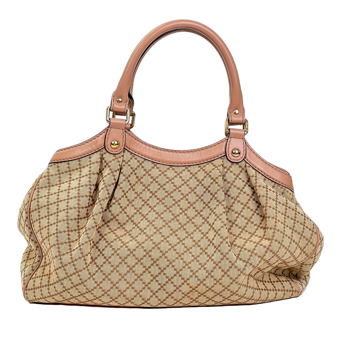 Gucci Sukey Medium Beige Diamante Canvas Tote Bag - Saint Luxe