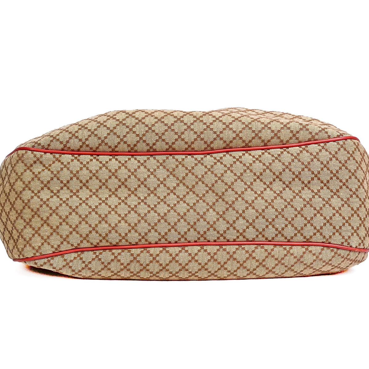 Gucci Sukey Medium Beige & Red-Brown Diamante Canvas Hobo Bag - Saint Luxe