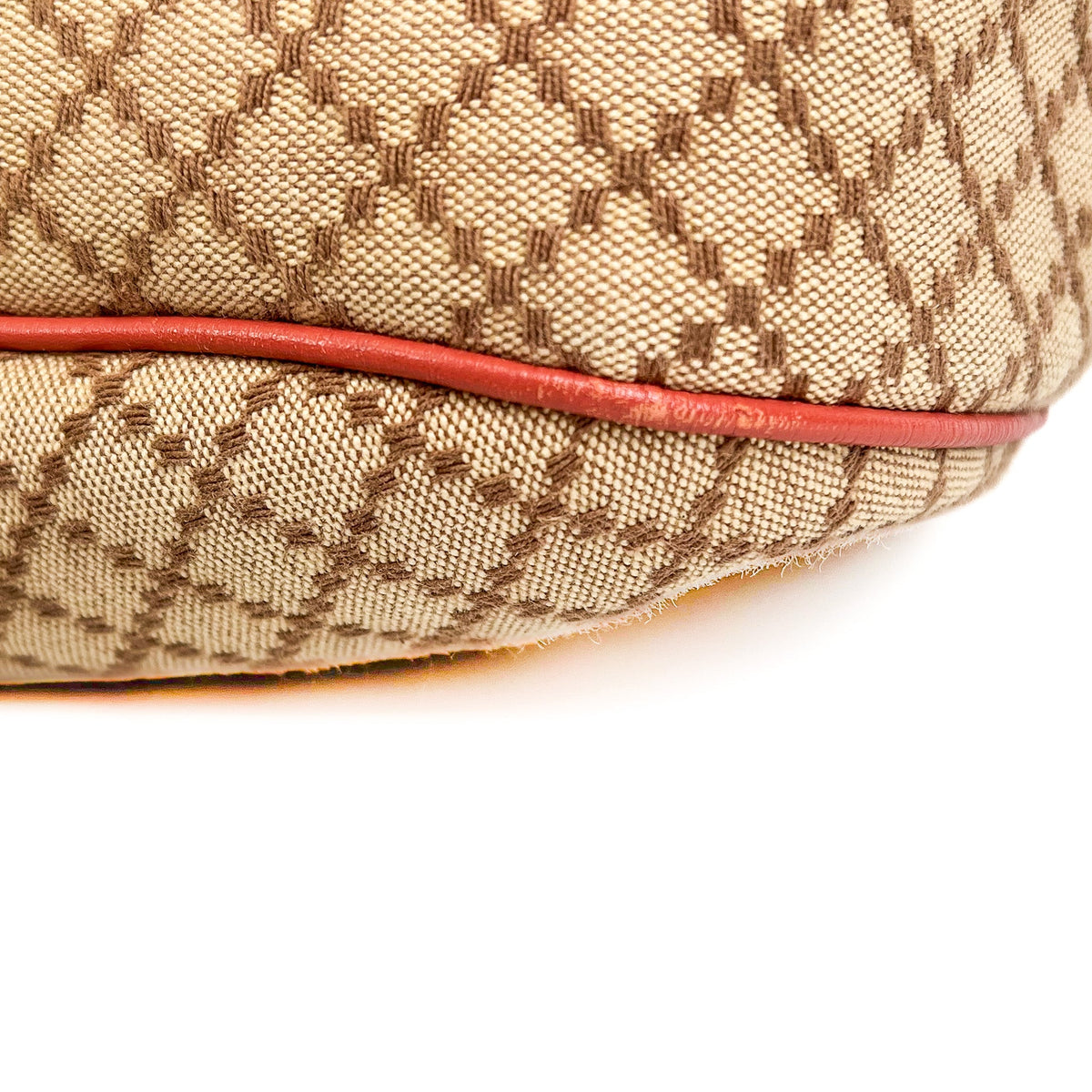 Gucci Sukey Medium Beige & Red-Brown Diamante Canvas Hobo Bag - Saint Luxe