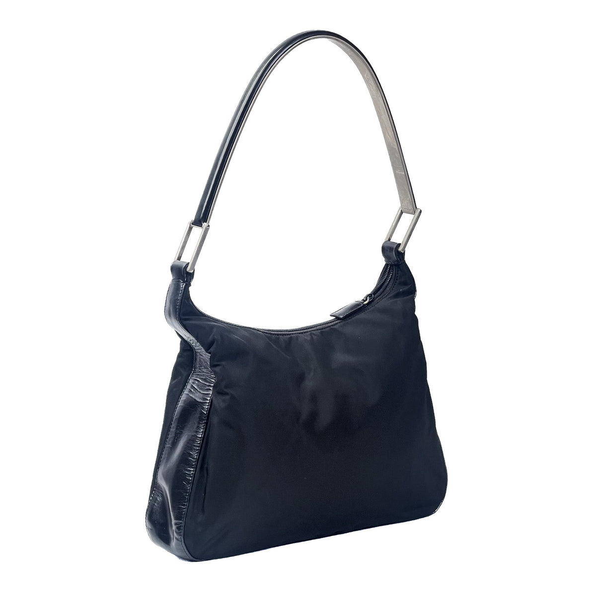 Prada Black Tessuto Nylon & Leather Shoulder Bag - Saint Luxe