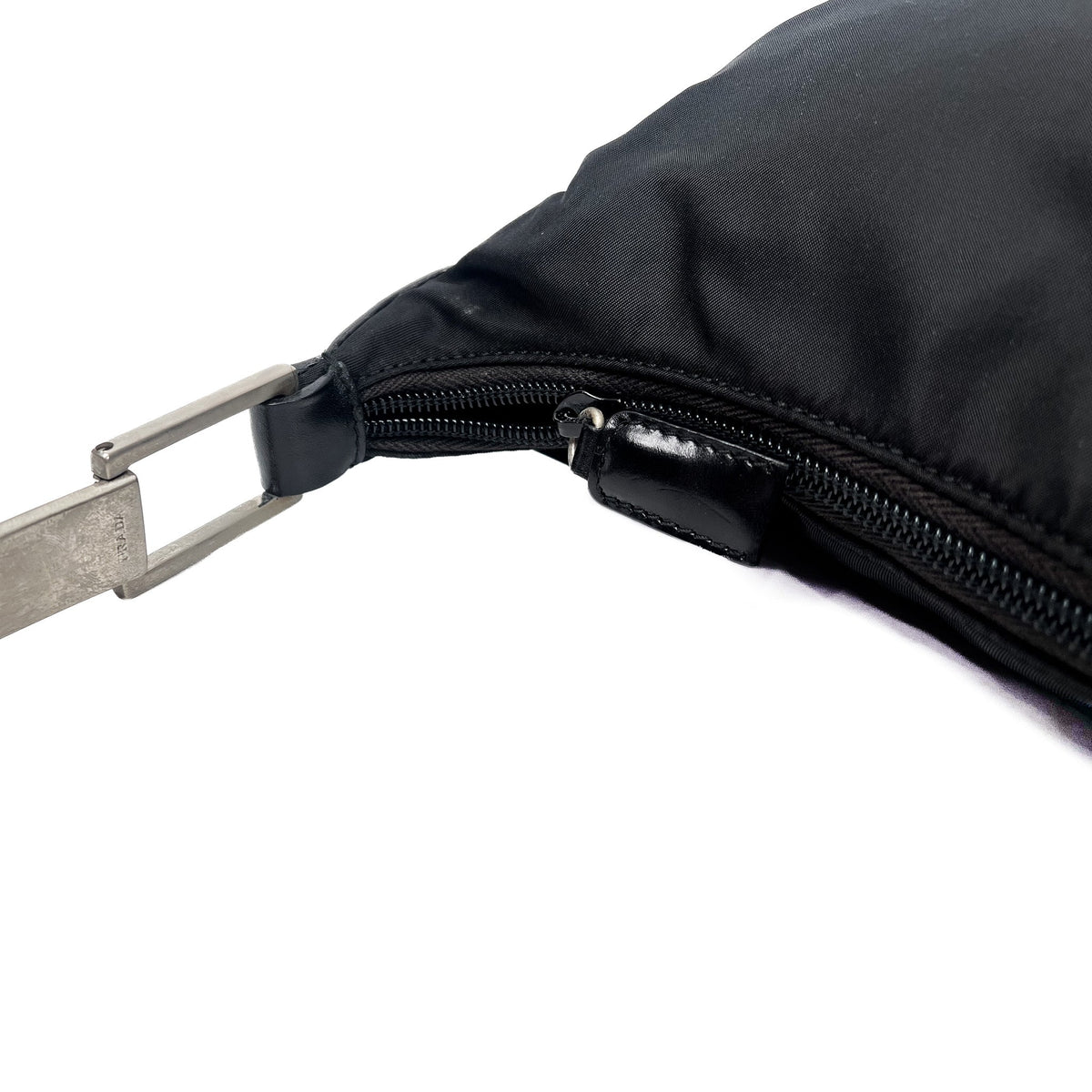Prada Black Tessuto Nylon & Leather Shoulder Bag - Saint Luxe