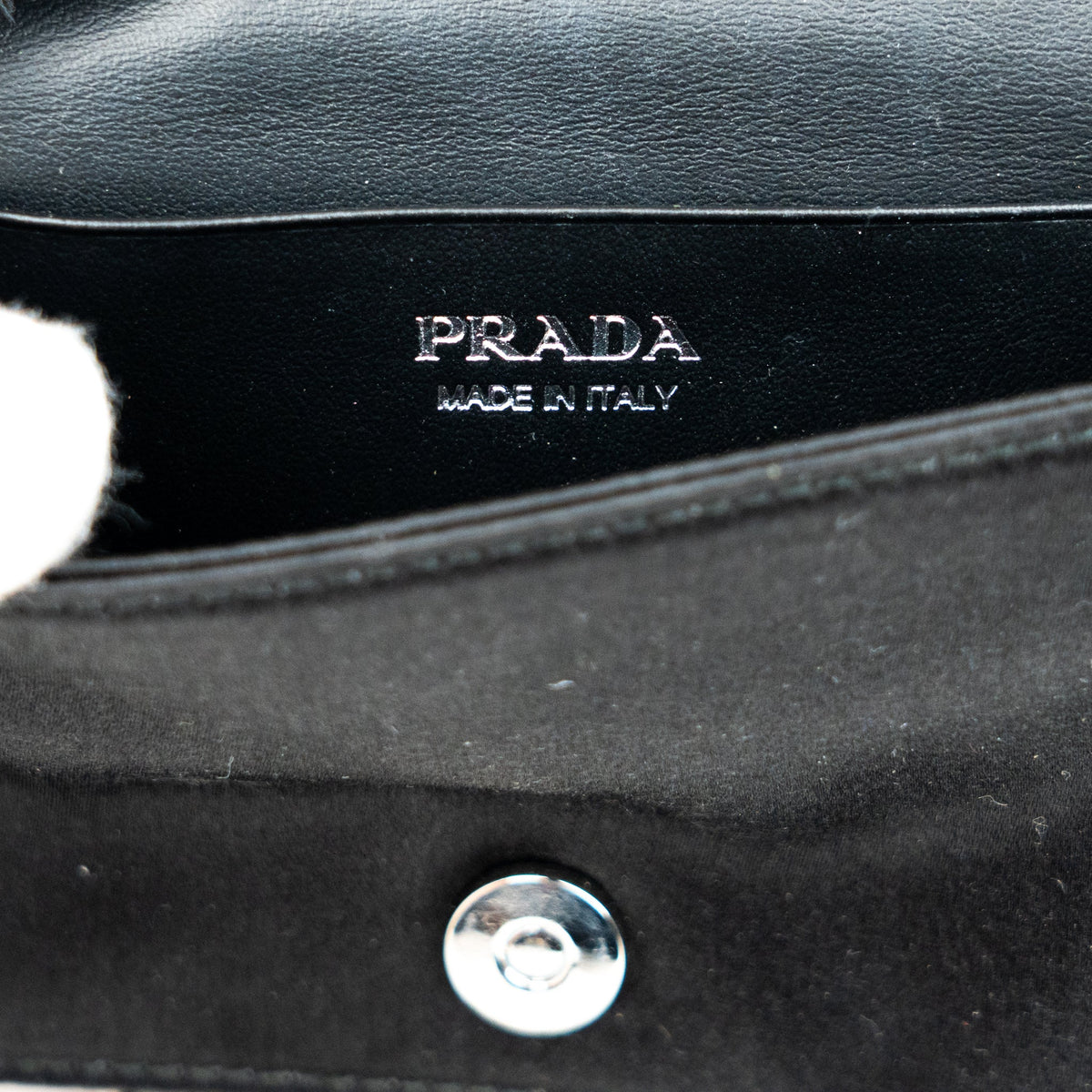 Prada Crystal Leather Chain Card Holder - St. Luxe