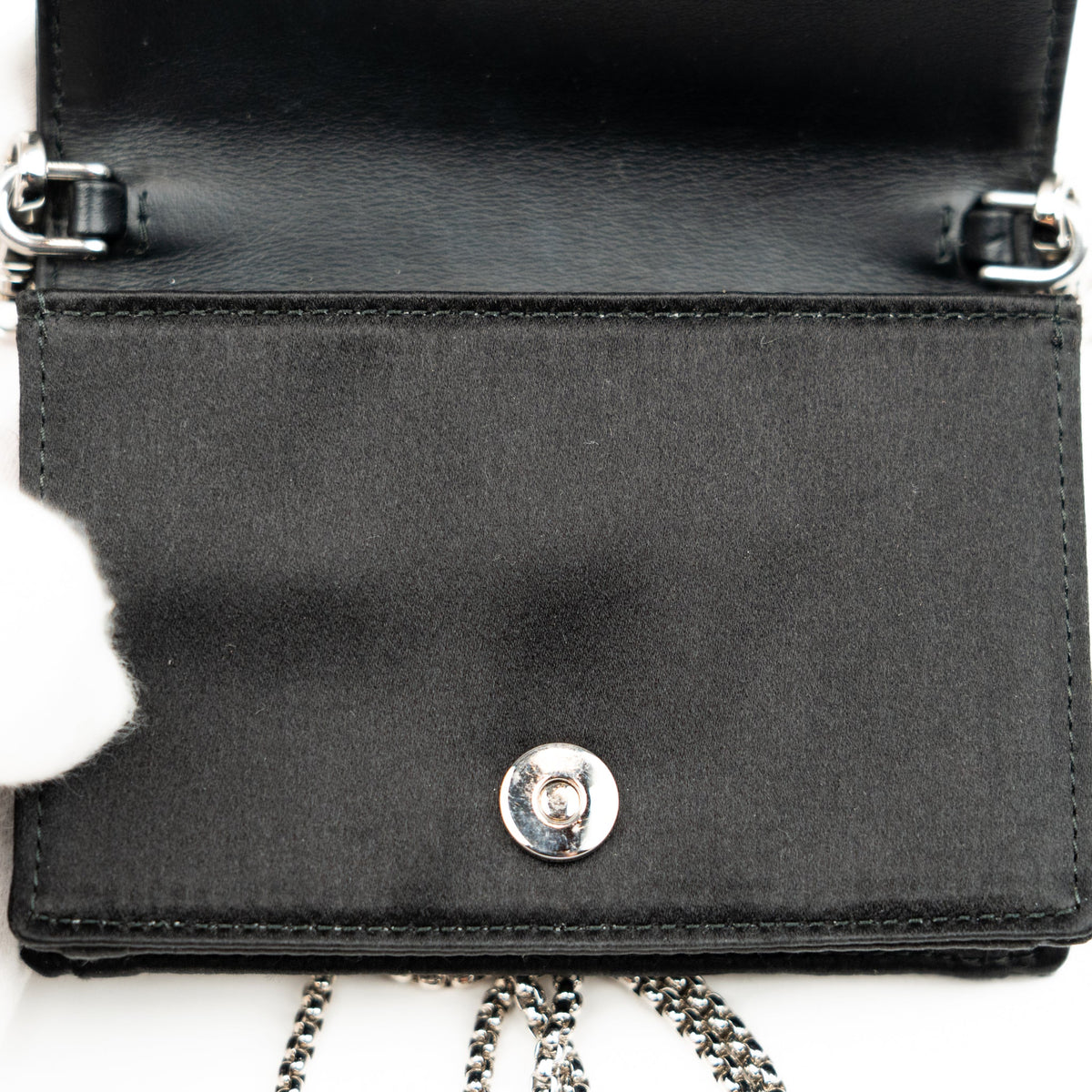 Prada Crystal Leather Chain Card Holder - St. Luxe