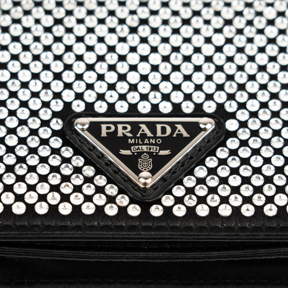 Prada Crystal Leather Chain Card Holder - St. Luxe