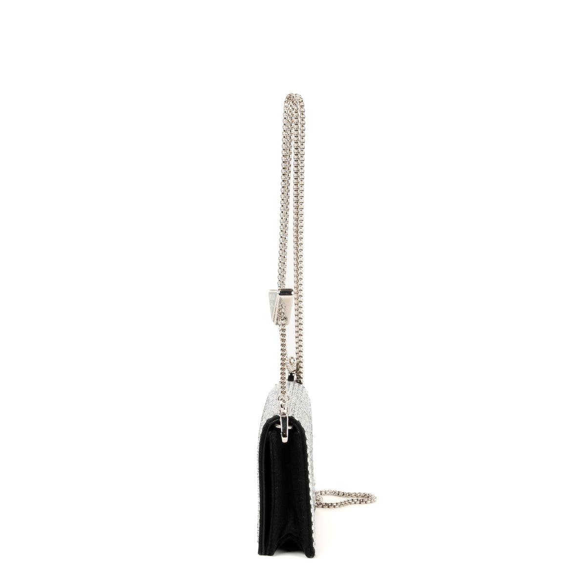 Prada Crystal Leather Chain Card Holder - St. Luxe