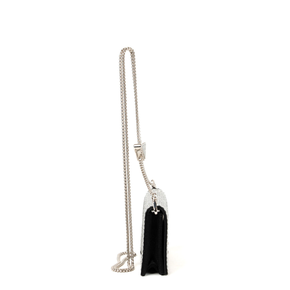 Prada Crystal Leather Chain Card Holder - St. Luxe