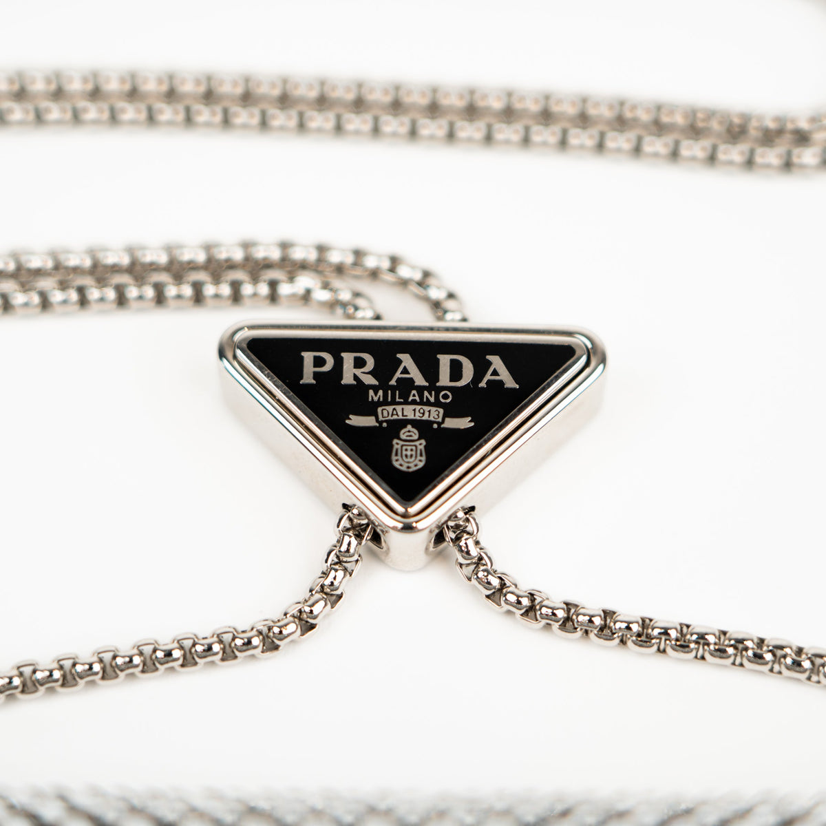 Prada Crystal Leather Chain Card Holder - St. Luxe