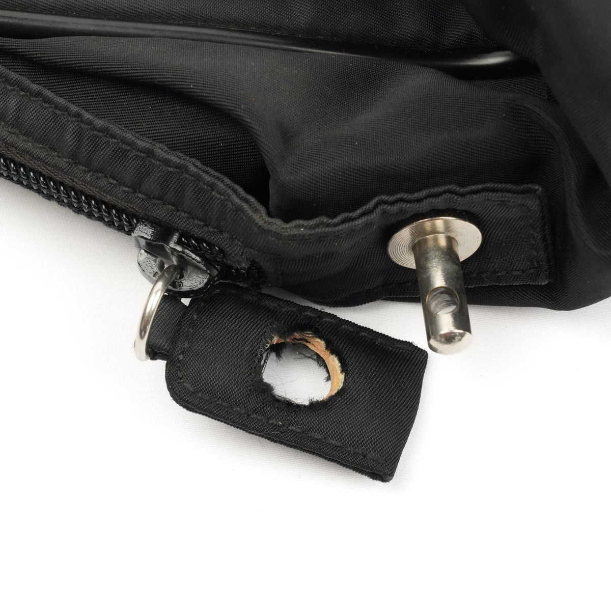 Prada Tessuto Black Nylon Handbag with Logo Plate - St. Luxe